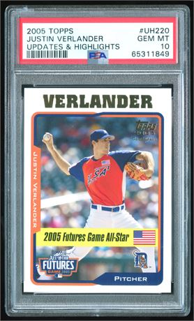 2005 Topps Updates & Highlights #UH220 Justin Verlander RC PSA 10 GEM MINT