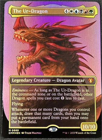 2023 MTG: Commander Masters #0689 The Ur-Dragon Borderless Foil NM-MT