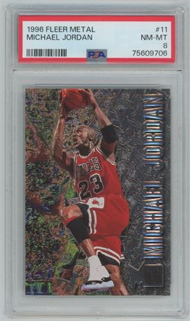 1996 Fleer Metal #11 Michael Jordan PSA 8 NMMT