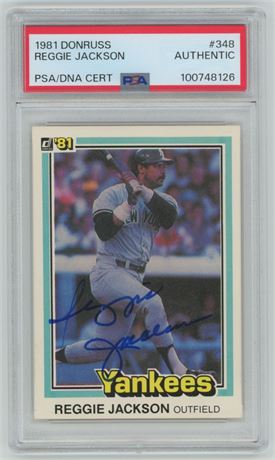 1981 Donruss #348 Reggie Jackson Auto PSA Authentic