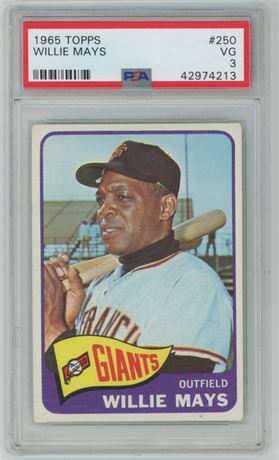 1965 Topps #250 Willie Mays PSA 3 VG