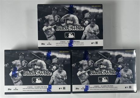 2023 Topps Black and White Baseball Online Exclusive Factory-Sealed Lot (3)