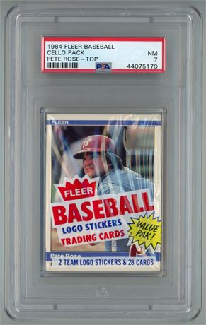 1984 Fleer Baseball Cello Pack Pete Rose - Top PSA 7 NM