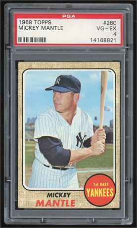1968 Topps #280 Mickey Mantle PSA  4 VGEX