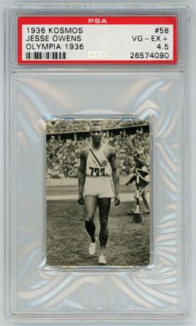 1936 Kosmos #58 Jessie Owens RC Olympiade 1936 PSA 4.5 VGEX+ Only 12 Higher