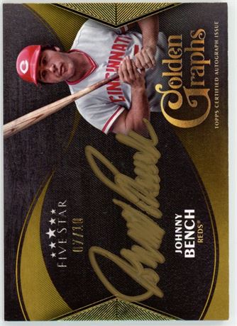 2024 Topps Five Star Johnny Bench 7/10 Golden Graphs Auto