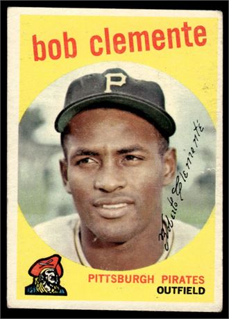 1959 Topps #478 Roberto Clemente VG w/ Corner Wrinkle and Surface Scratch