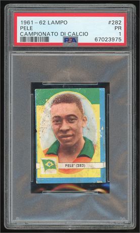 1961-62 Lampo #282 Pele Campionato Di Calcio PSA 1 POOR
