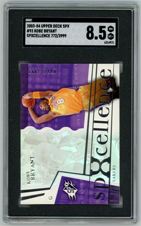 2003 Upper Deck SPX #93 Kobe Bryant SpXcellence 772/3999 SGC 8.5 NMMT+