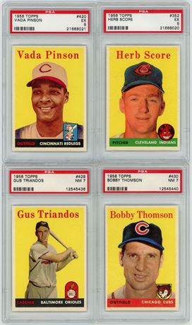 1958 Topps Baseball PSA Graded Lot (4)