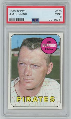 1969 Topps #175 Jim Bunning PSA 9 MINT Beauty!