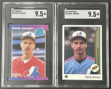 1989 Randy Johnson RC 9.5 Graded Lot (2)