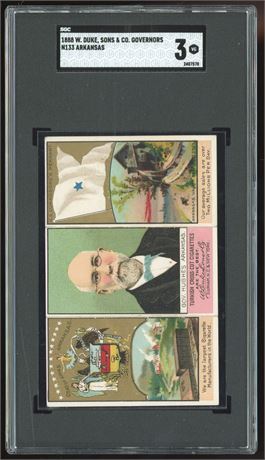 1888 N133 W. Duke, Sons & Co. Governors Arkansas SGC 3 VG