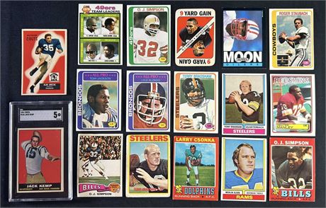 1955-1986 Topps Football Stars Lot (17) Low Grade to EX READ