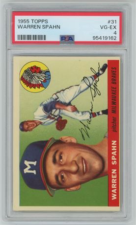 1955 Topps #31 Warren Spahn PSA 4 VGEX