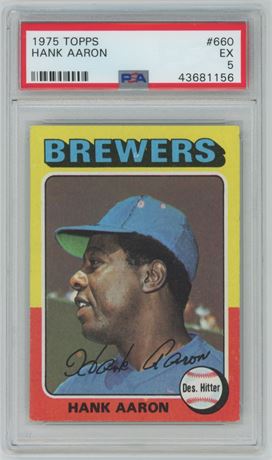1975 Topps #660 Hank Aaron PSA 5 EX