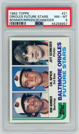 1982 Topps #21 Cal Ripken Jr RC PSA 8 NMMT