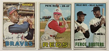 1967 Topps Stars Lot (3) w/ Mays, Aaron, and Rose READ