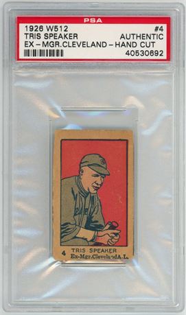 1926 W512 #4 Tris Speaker EX-MGR. Cleveland-Hand Cut PSA Authentic