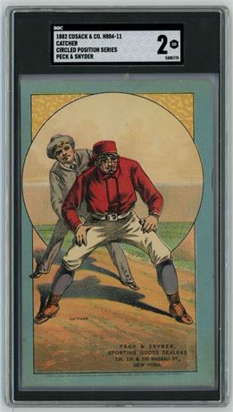 1882 H804-11 Cosack & Co Catcher Circled Position Series Peck & Snyder SGC 2