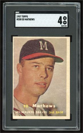 1957 Topps #250 Ed Mathews SGC 4 VGEX