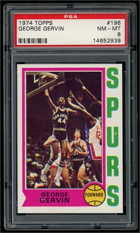 1974 Topps #196 George Gervin RC PSA 8 NMMT