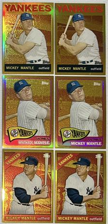 2012 Topps Mantle 1964, '65, '66 Gold Refractor Lot (6)