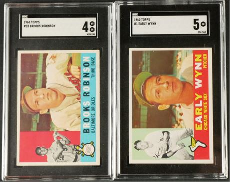 1960 Topps Brooks Robinson & Early Wynn SGC Graded Lot (2)