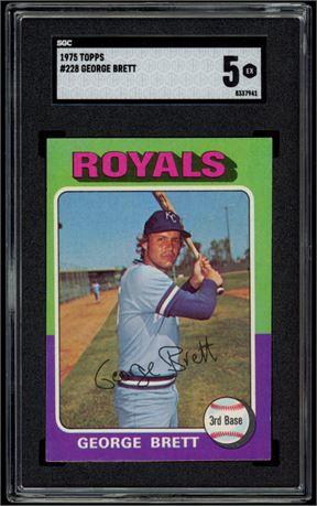 1975 Topps #228 George Brett RC SGC 5