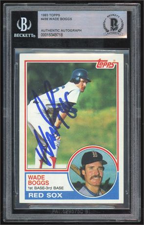 1983 Topps #498 Wade Boggs RC BGS Authentic Auto