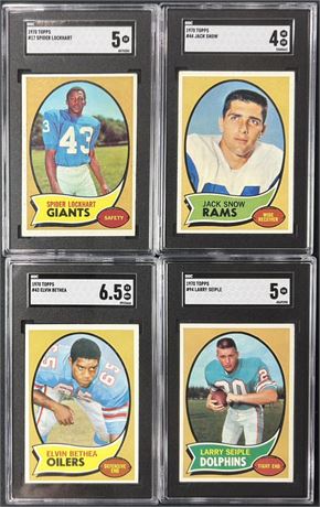 1970 Topps Football SGC Graded Lot (4) w/ HOF Elvin Bethea SGC 6.5