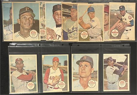 1967 Topps Baseball Poster Starter Set Lot (14) Low Grade w/ 6 HOFers