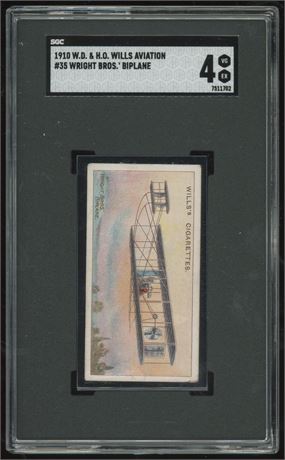 1910 WD & HO Willis Aviation #35 Wright Brother Biplane SGC 4 VGEX