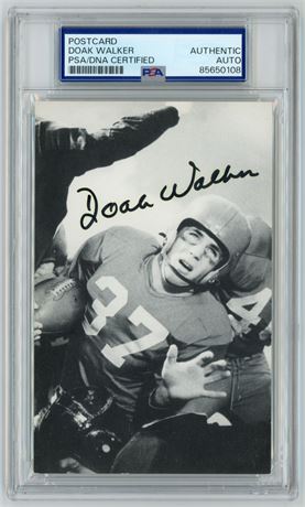 Doak Walker Postcard PSA/DNA Certified Authentic Auto