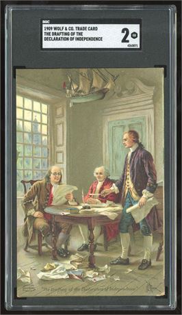 1909 Wolf & Co Trade Card The Drafting of the Declaration of Independence SGC 2