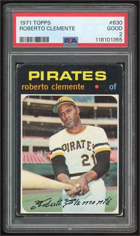 1971 Topps #630 Roberto Clemente PSA 2 GOOD