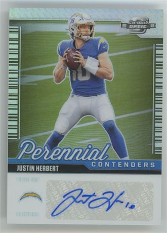 2021 Panini Optic Perennial Contenders Justin Herbert Prizm Auto 16/25