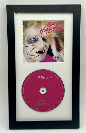 Ed Sheeran Autographed & Framed CD Cover "Bad Habits" w/ PSA COA