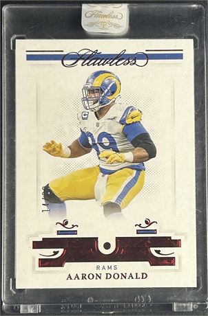 2021 Panini Flawless #64 Aaron Donald Ruby Diamond 14/20 Sealed
