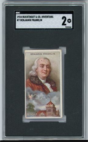 1924 Bucktrout & Co Inventors #7 Benjamin Franklin SGC 2 GOOD
