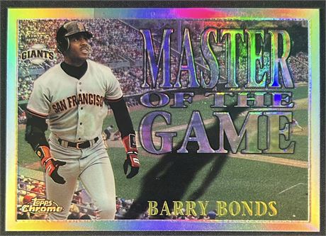1996 Topps Chrome Barry Bonds Master of the Game Refractor