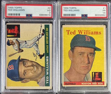 1955-1958 Topps Ted Williams PSA Graded Lot (2)