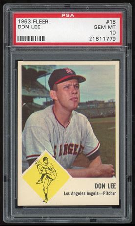 1963 Fleer #18 Don Lee PSA 10 GEM MINT POP 5