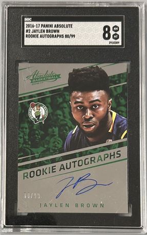 2016 Absolute #2 Jaylen Brown Auto 80/99 SGC 8 NMMT