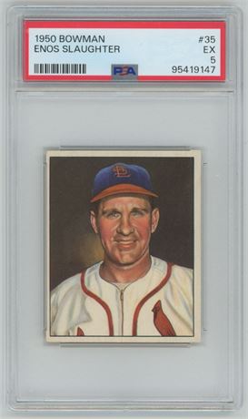 1950 Bowman #35 Enos Slaughter PSA 5 EX