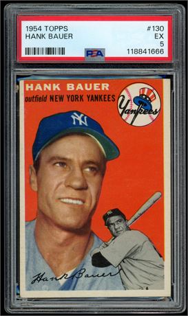 1954 Topps #130 Hank Bauer PSA 5