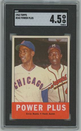 1963 Topps #242 Power Plus (Ernie Banks/Hank Aaron) SGC 4.5 VGEX+