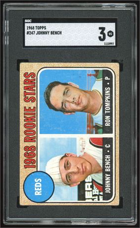 1968 Topps #247 Johnny Bench RC SGC 3 VG