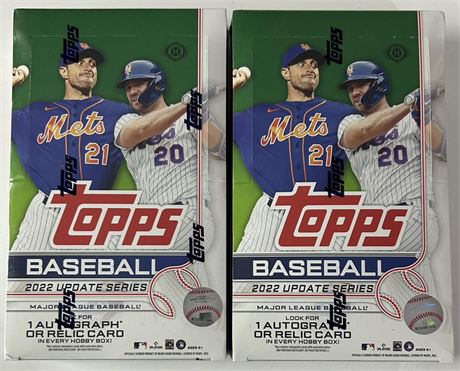 2022 Topps Update Baseball Hobby Box Lot (2) Factory Sealed
