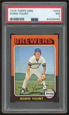 1975 Topps Mini #223 Robin Yount RC PSA 7 NM